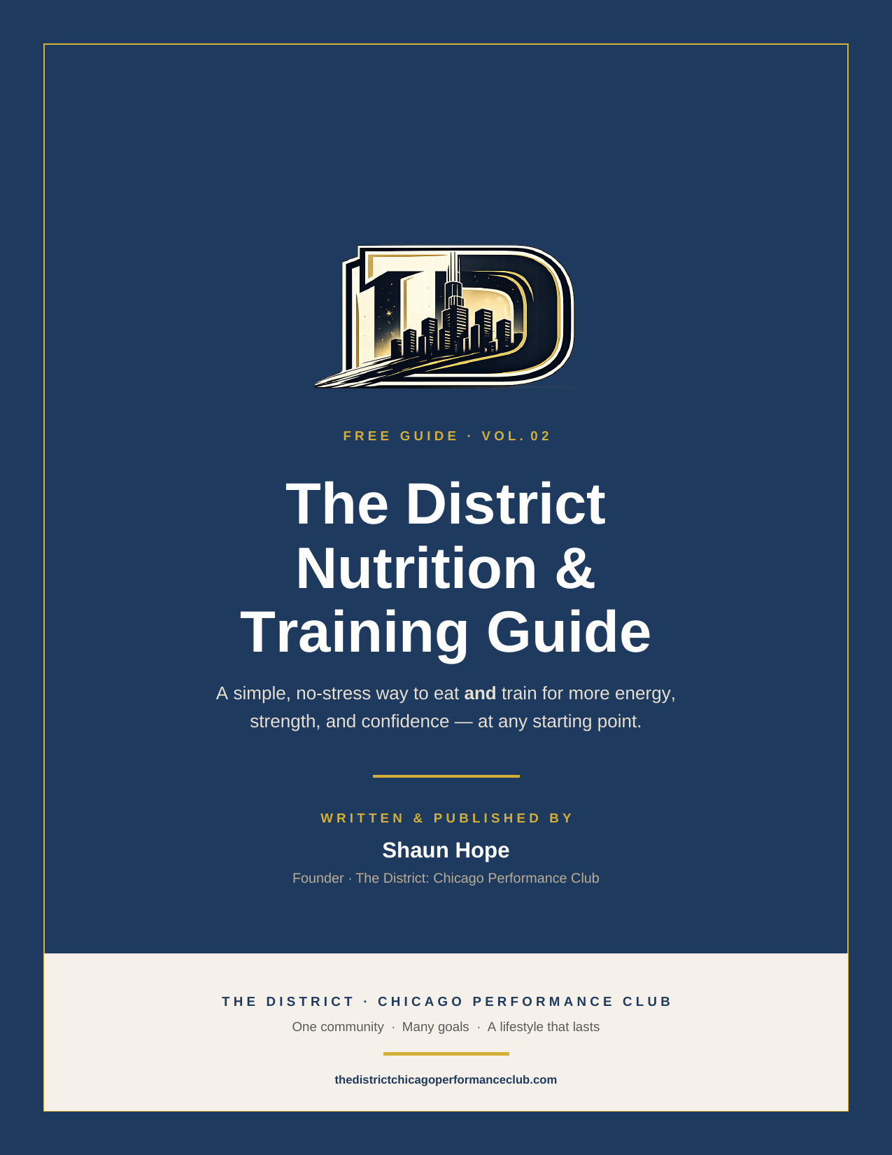 The District Nutrition & Training Guide cover